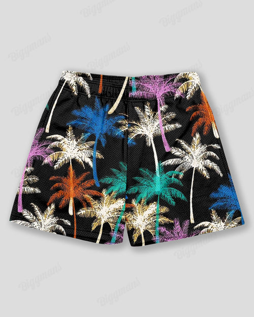 Big & Tall Hawaiian Graphic Athletic Shorts for big men view 2