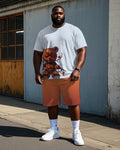 Big & Tall Streetwear T-Shirt Shorts Set for big men view 1