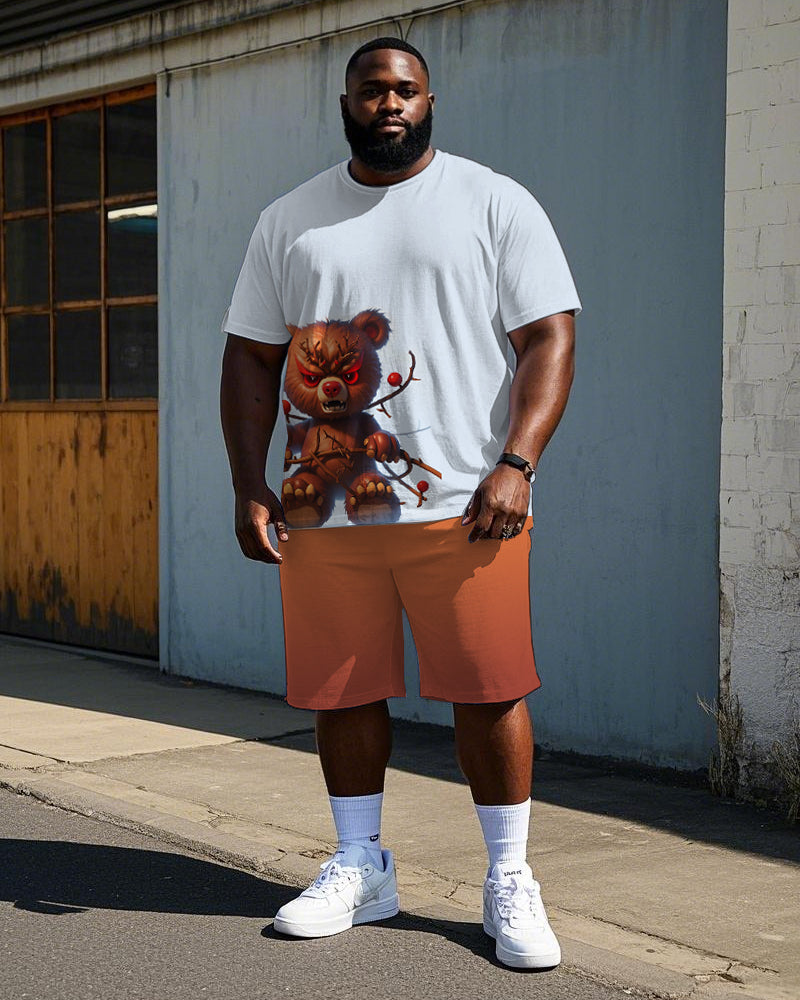 Big & Tall Streetwear T-Shirt Shorts Set for big men view 1