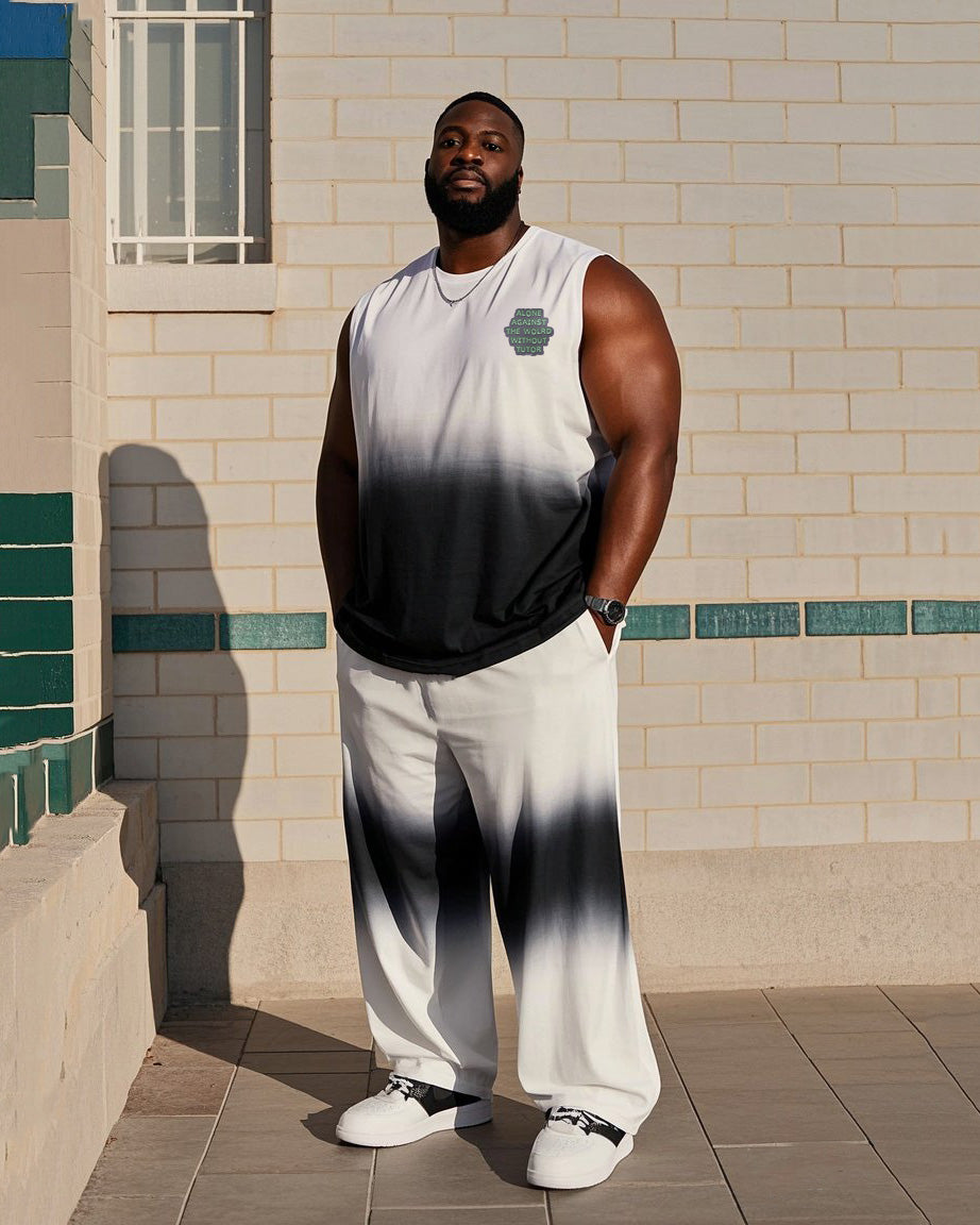 Big & Tall Gradient Vest Pants Set for big men view 1