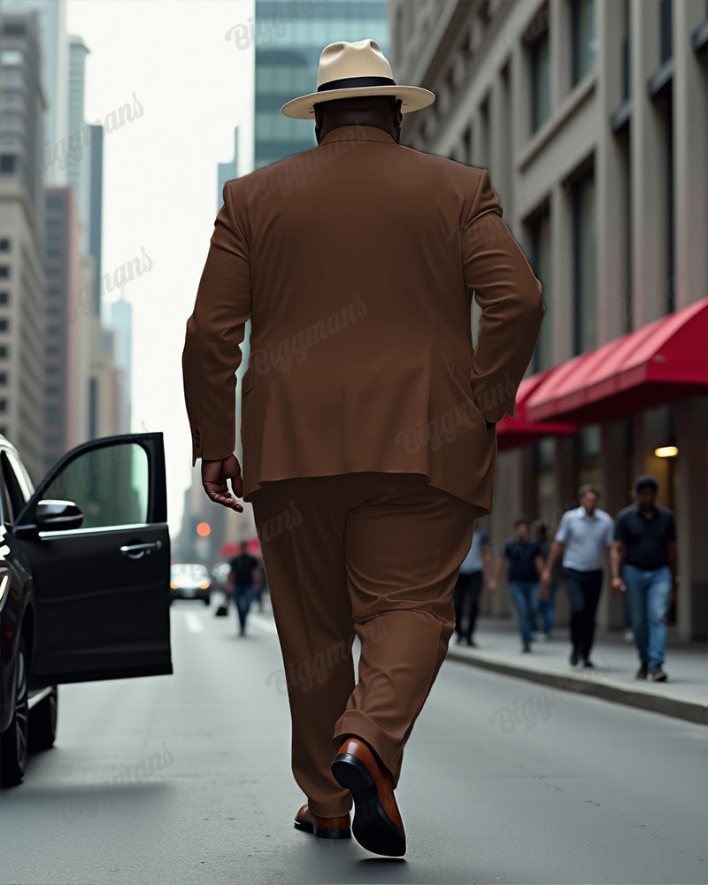 Big & Tall Solid Color Two-piece Set for big men view 10