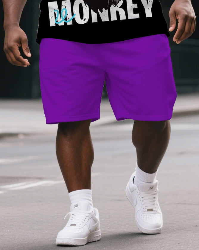 Big & Tall Graphic T-Shirt Shorts Set for big men view 3