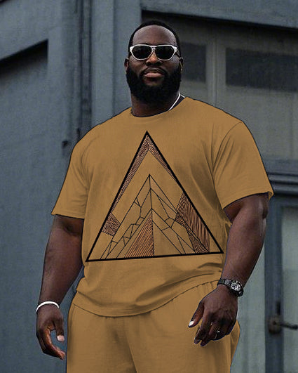 Big & Tall Geometric Graffiti T-Shirt Pants Set for big men view 2