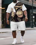 Big & Tall Streetwear T-Shirt Shorts Set for big men view 1