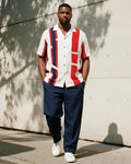 Big & Tall Red Colorblock Geometric T-Shirt Pants Set for big men view 1