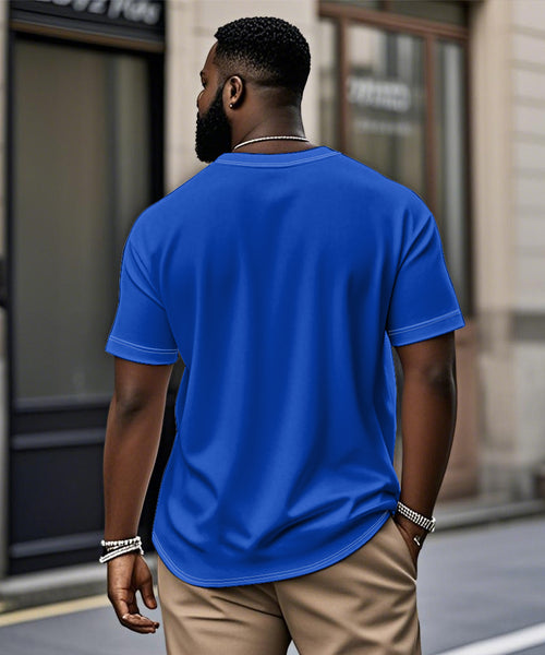Big & Tall Blue Hawaiian Graphic T-Shirt for big men view 2