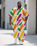 Big & Tall Graffiti Streetwear T-Shirt Pants Set for big men view 1