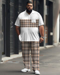 Big & Tall Plaid Patchwork Jeans for big men view 1