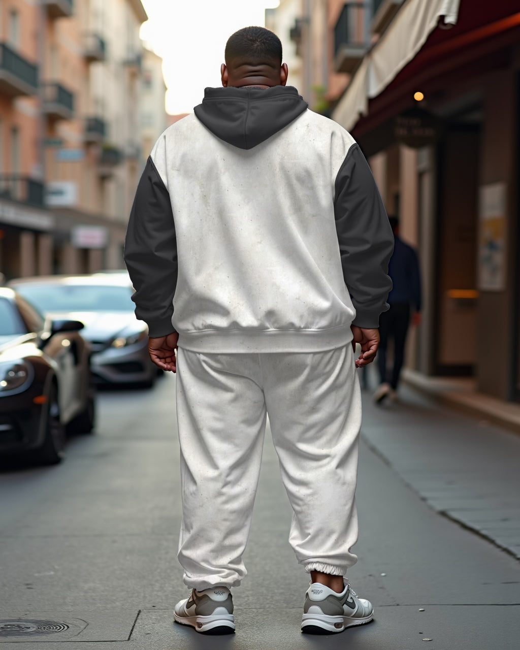 Big & Tall Streetwear Skull Hoodie Sweatpants Set for big men view 3