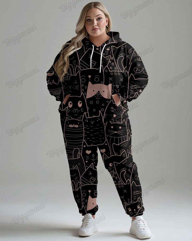Big & Tall Graphic Hoodie Sweatpants Set for big men view 1