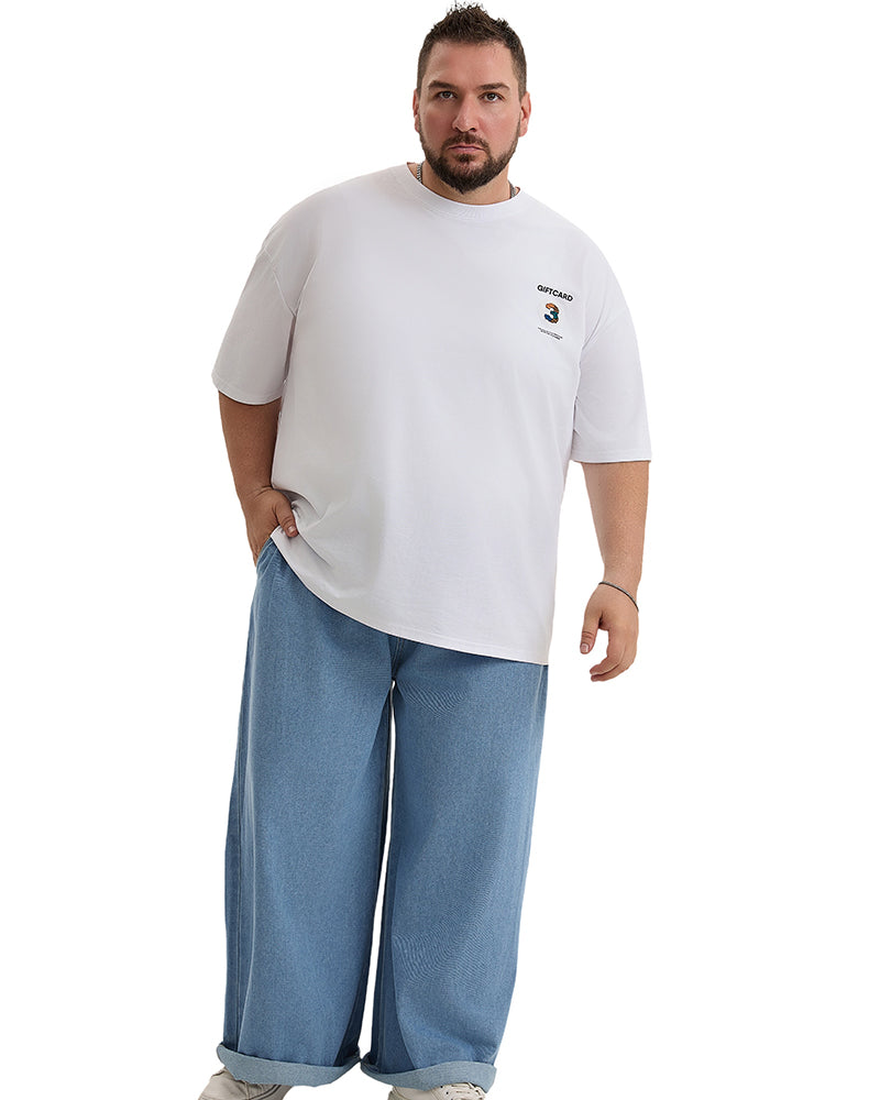 Big & Tall Blue Denim Washed Jeans for big men view 1