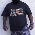 Big & Tall White Blue Graphic T-Shirt for big men