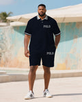 Big & Tall Blue Hawaiian Colorblock Jeans for big men view 1