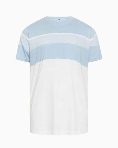 Big & Tall White Blue Striped T-Shirt for big men view 1