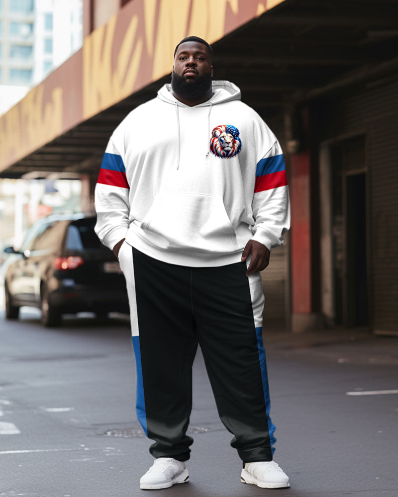 Big & Tall Colorblock Graphic Hoodie Sweatpants Set for big men view 1
