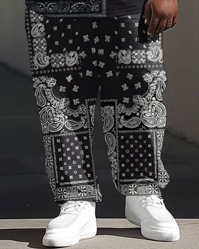 Big & Tall Graphic Athletic T-Shirt Pants Set for big men view 3
