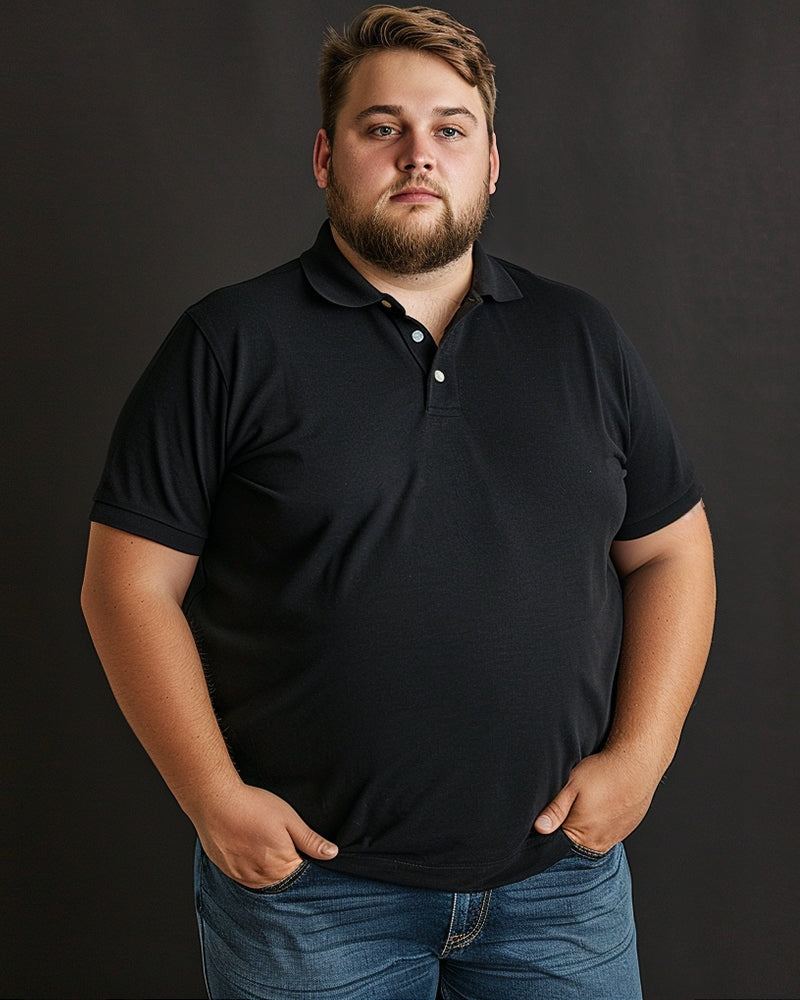 Big & Tall Solid Color Business Casual Polo Shirt for big men view 11