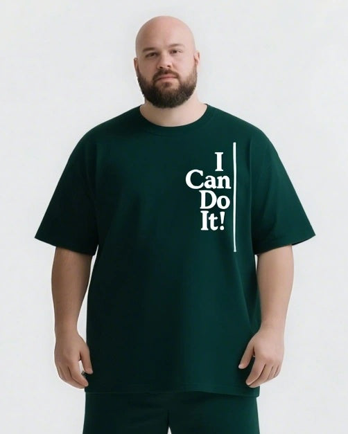 Big & Tall Graphic Streetwear Two-piece Set for big men view 9