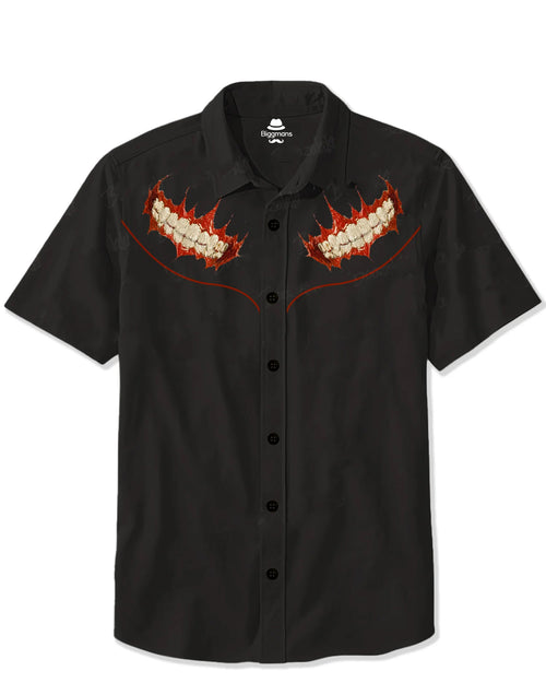 Big & Tall Black Western Graphic T-Shirt Pants Set for big men view 2