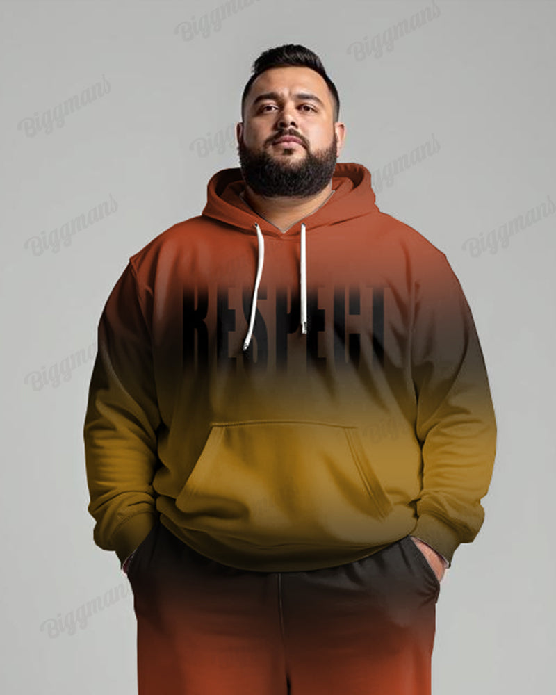 Big & Tall Gradient Graphic Hoodie Sweatpants Set for big men view 3