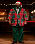 Big & Tall Red Green Graphic Two-piece Set for big men view 1