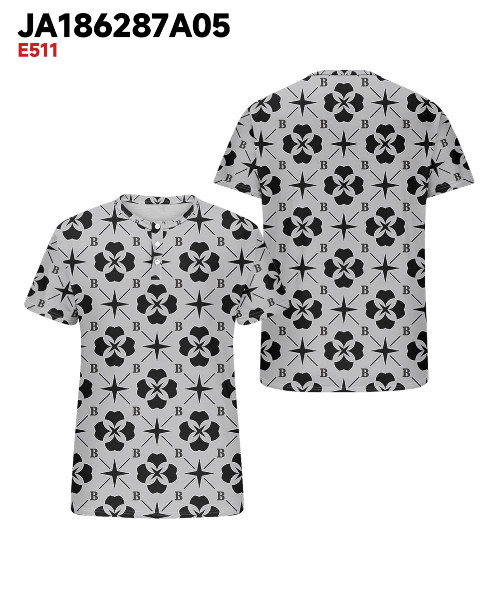 Big & Tall Gray Geometric Graphic T-Shirt for big men view 3