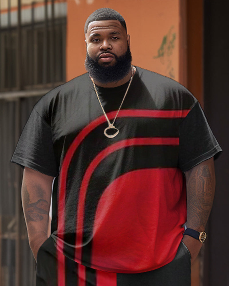 Big & Tall Graphic T-Shirt Shorts Set for big men view 2