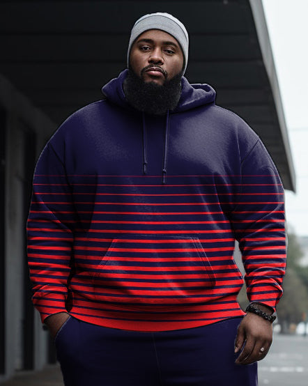 Big & Tall Colorblock Hoodie Sweatpants Set for big men view 2