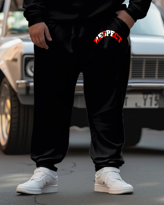 Big & Tall Graphic Hoodie Sweatpants Set for big men view 3