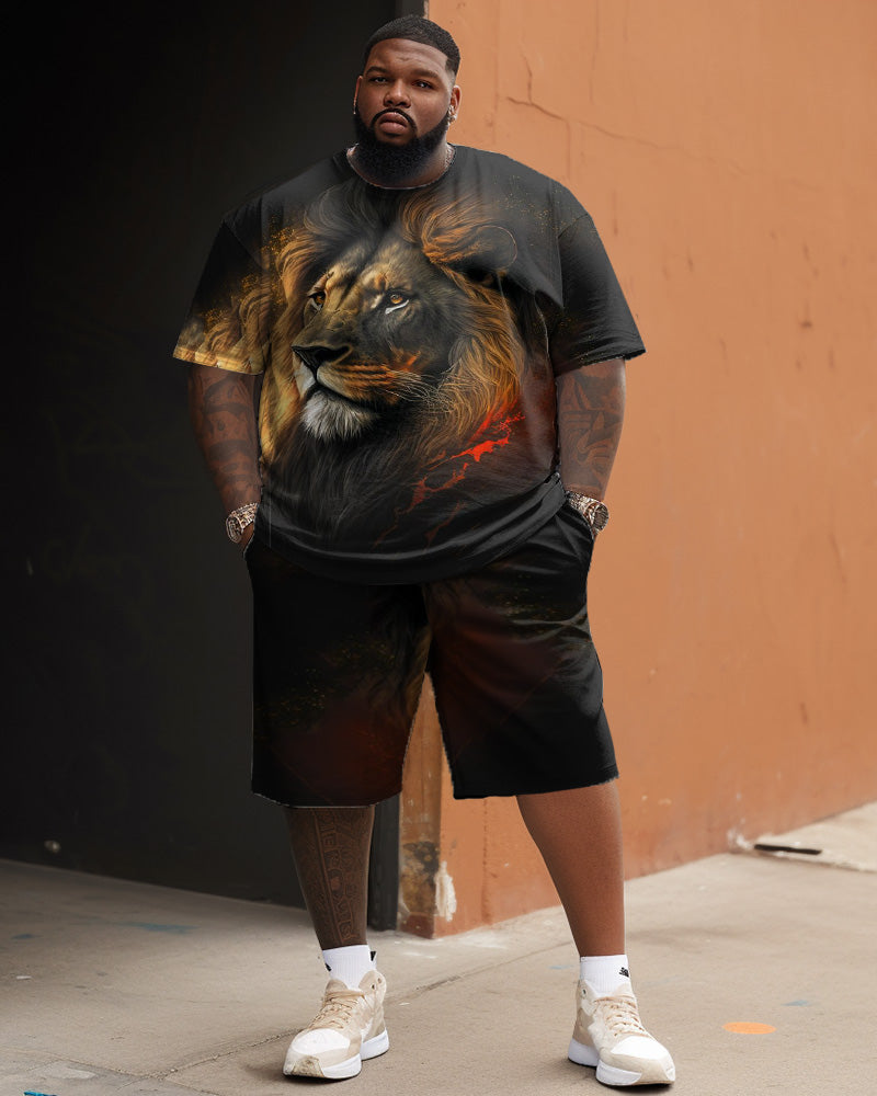 Big & Tall Colorblock Graffiti Two-piece Set for big men view 1