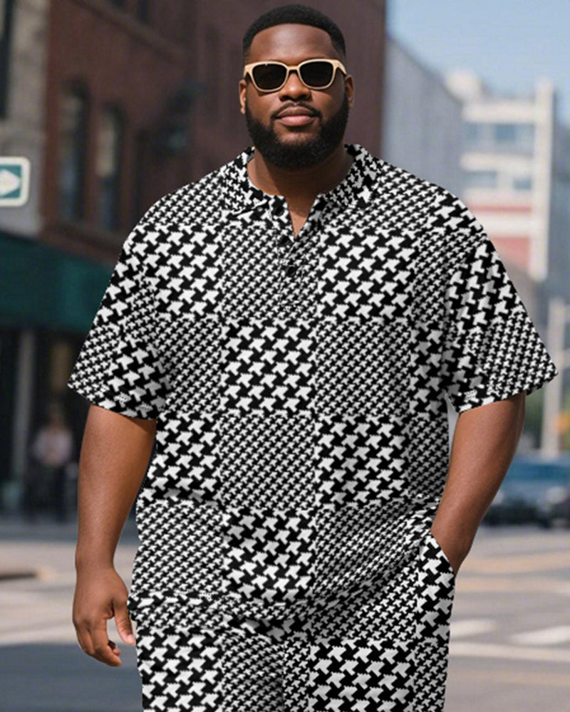 Big & Tall Business Casual Polo Shorts Set for big men view 3