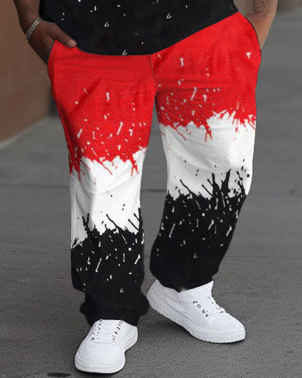Big & Tall Patchwork Two-piece Set for big men view 3