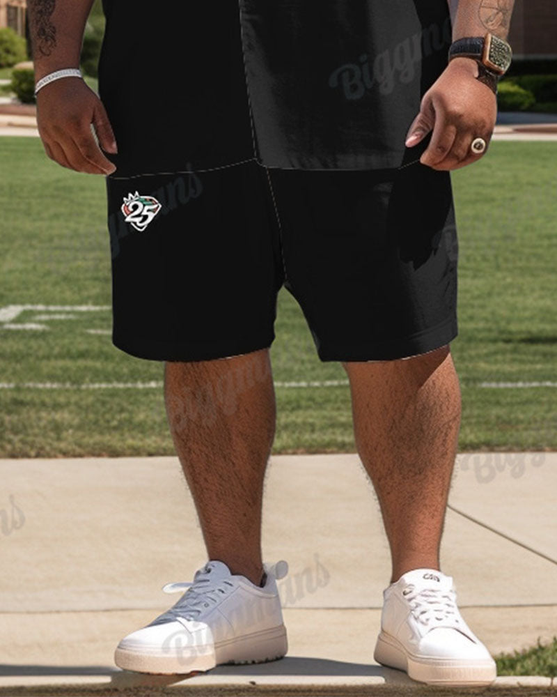Big & Tall Graphic T-Shirt Shorts Set for big men view 6