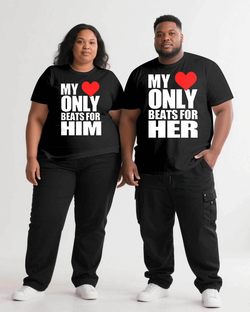 Big & Tall Black T-Shirt Pants Set for big men view 1