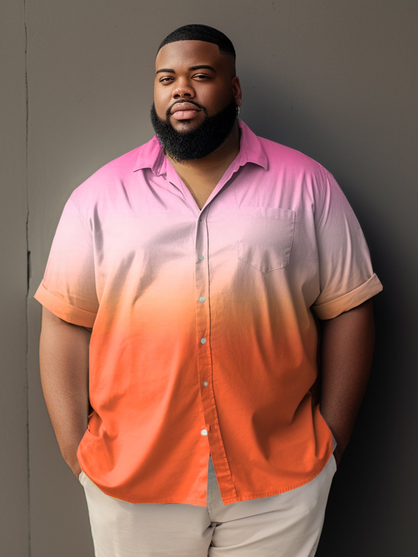Big & Tall Gradient T-Shirt Pants Set for big men
