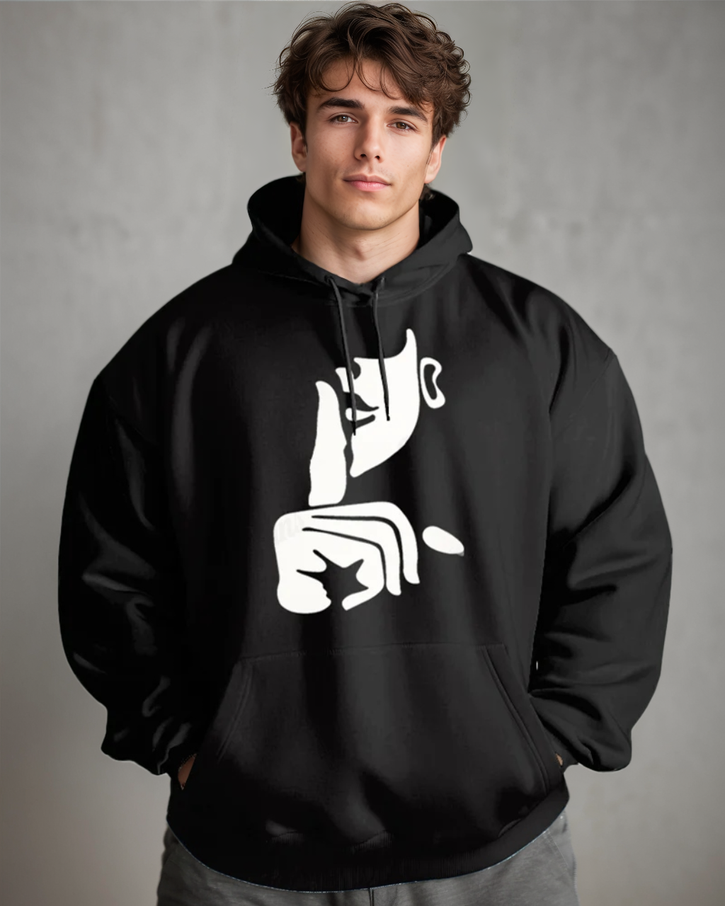 Big & Tall Geometric Hoodie for big men view 3