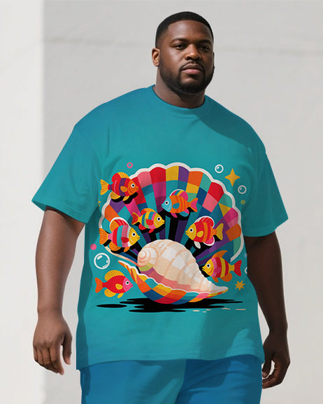 Big & Tall Streetwear T-Shirt Pants Set for big men view 2
