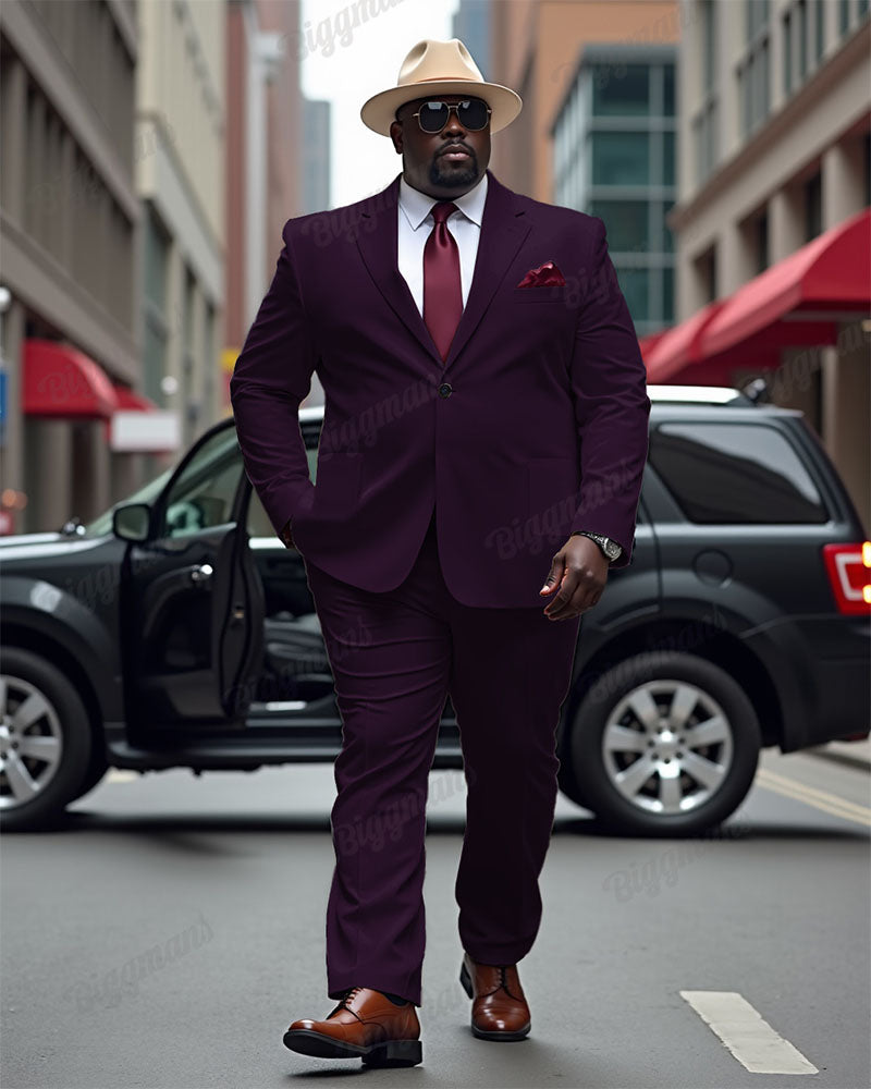 Big & Tall Solid Color Two-piece Set for big men view 17