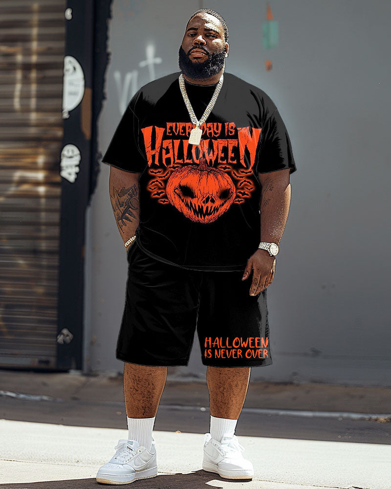 Big & Tall Graphic Streetwear T-Shirt Shorts Set for big men view 1