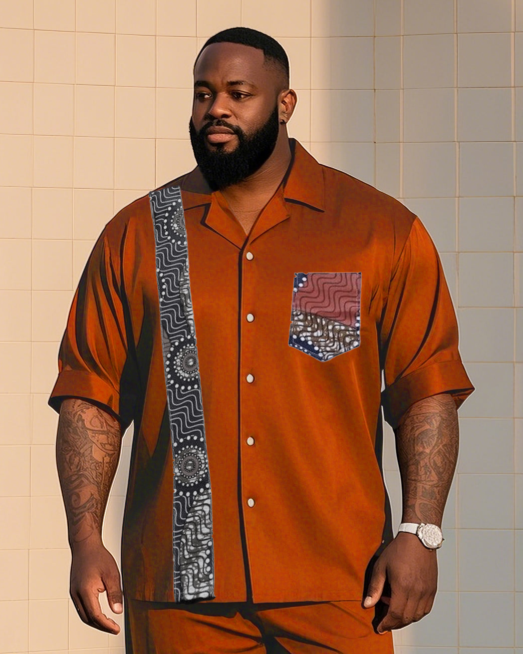 Big & Tall Graphic T-Shirt Pants Set for big men view 2