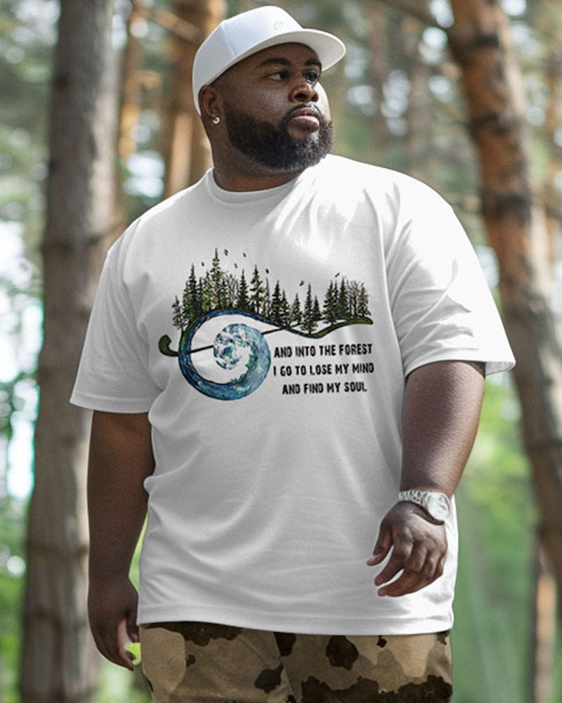 Big & Tall Graphic T-Shirt Pants Set for big men view 2