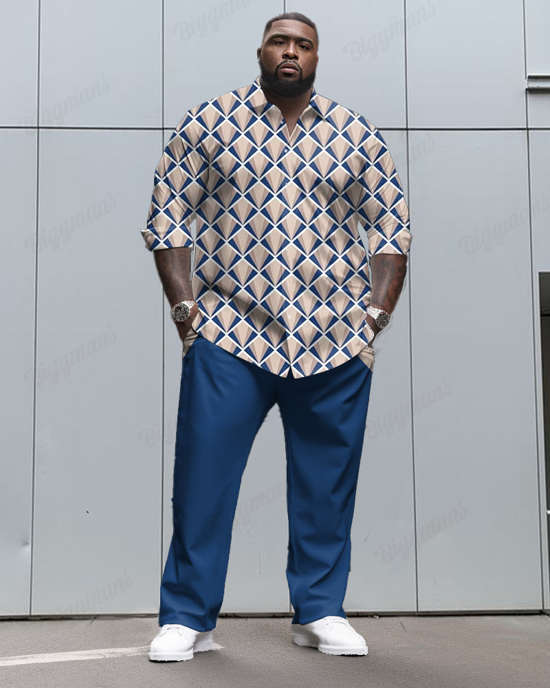 Big & Tall Geometric Two-piece Set for big men view 1