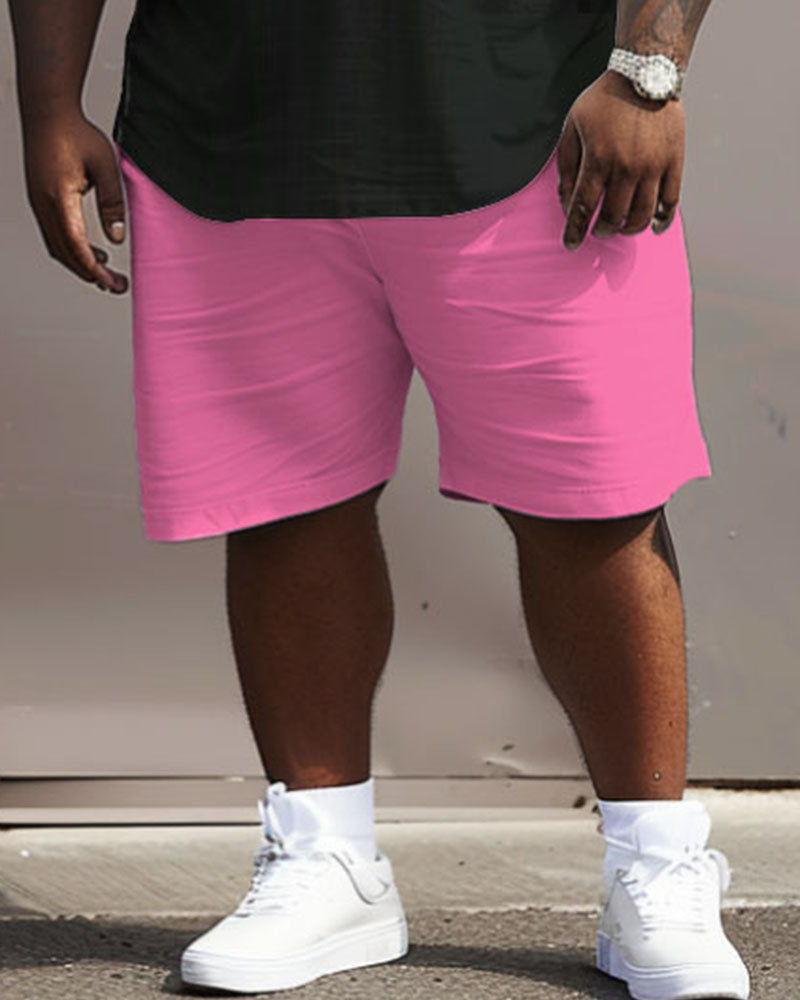 Big & Tall Graphic Graffiti T-Shirt Shorts Set for big men view 4