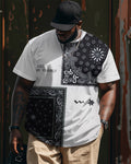 Big & Tall Black White Graphic T-Shirt for big men view 1