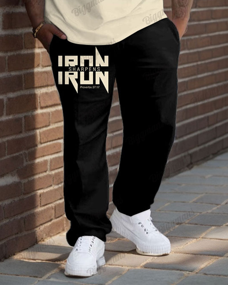 Big & Tall Graphic T-Shirt Pants Set for big men view 3