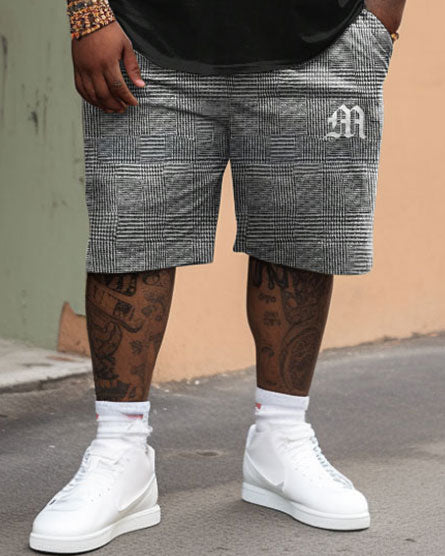 Big & Tall Gradient T-Shirt Shorts Set for big men view 3