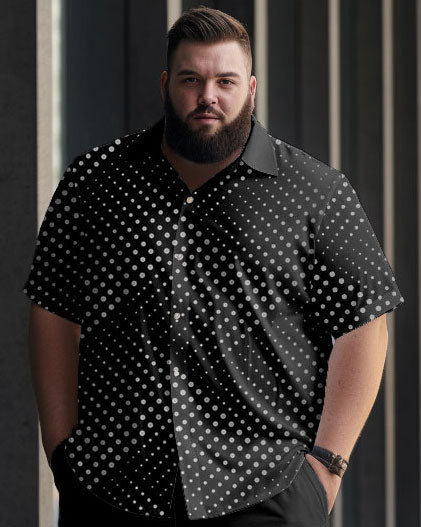 Big & Tall Black Gradient T-Shirt Pants Set for big men view 2