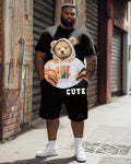Big & Tall Graphic T-Shirt Shorts Set for big men view 1