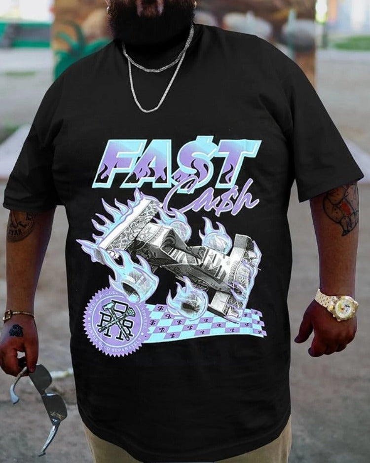Big & Tall Black Streetwear T-Shirt for big men view 1