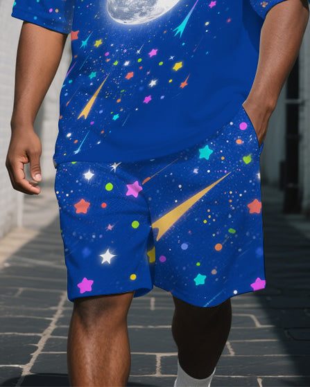 Big & Tall Streetwear Polo Shorts Set for big men view 3